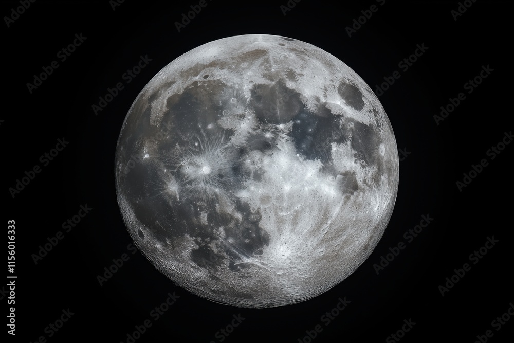 Obraz premium Full moon close up. Big full moon, beautiful photo. Natural phenomenon