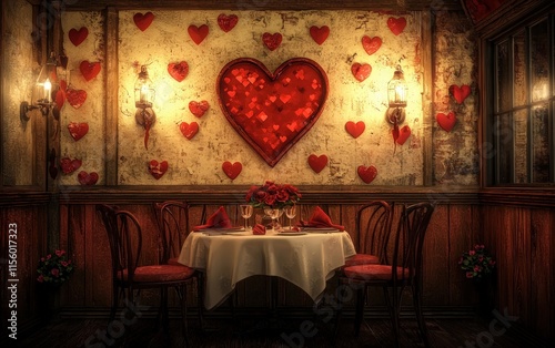 Saint Valentines Day restoraunt background photo