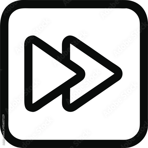 Fast forward vector  icon undo replay , skip button music player