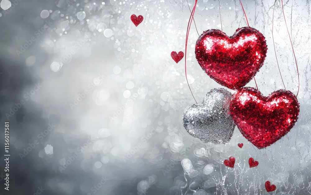 Obraz premium Saint Valentines Day silver background