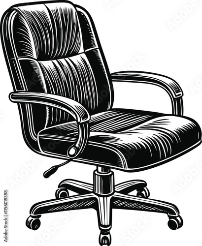 Simple Office Chair Silhouette Vector Illustration