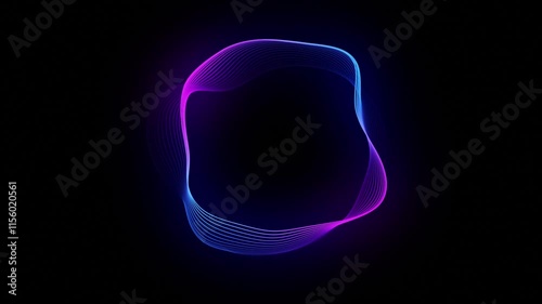 Neon futuristic Artificial Intelligence background of abstract gradient glowing lines. Virtual AI assistant and voice assistant concept. Audio waveform visualization, audio spectrum. Big data. 4k loop