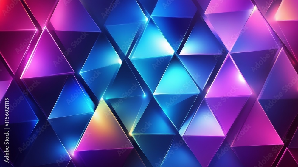 Futuristic Neon Colored Triangle Background Futuristic Neon Colored Triangle Background