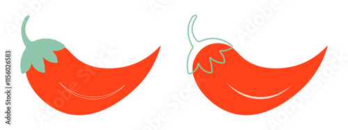 Hot pepper in flat style