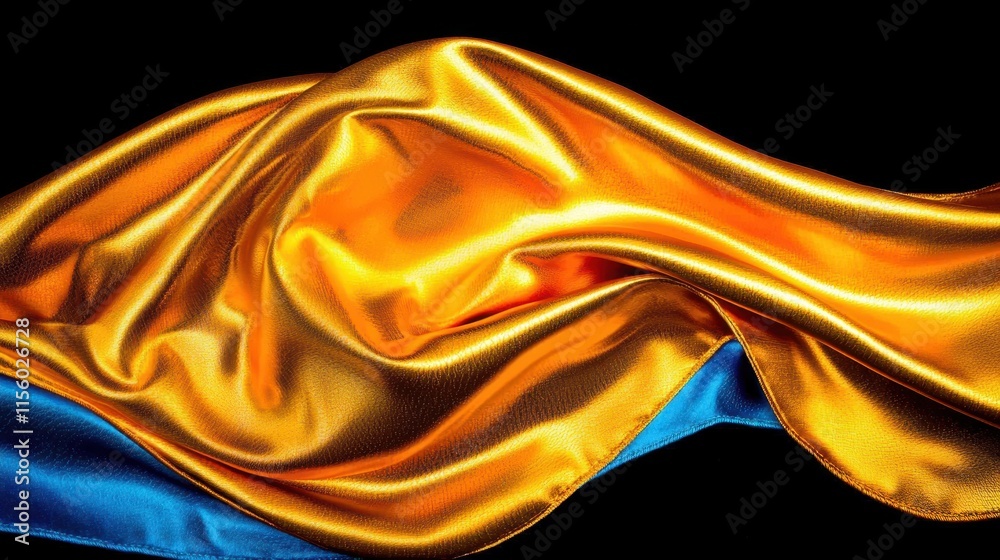 Obraz premium Dramatic Embossed Abstract Shapes on Metallic Fabric Texture