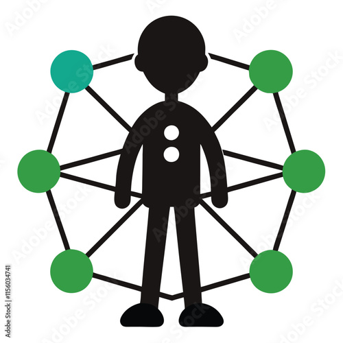 a Connection vector silhouette, white background,