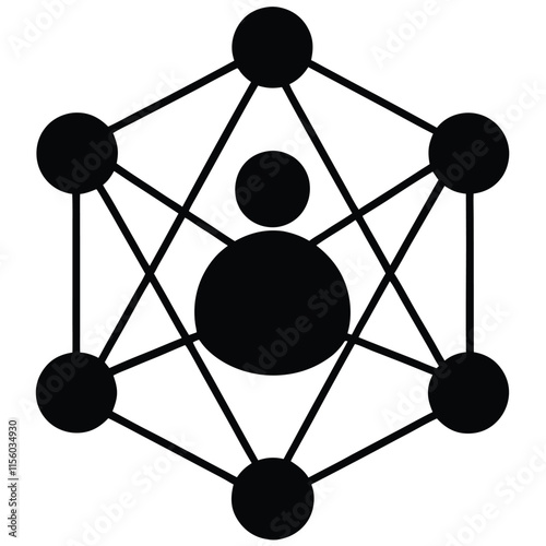 a Connection vector silhouette, white background,