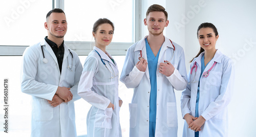 Team of young doctors in clinic