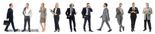 Set of business people on w...