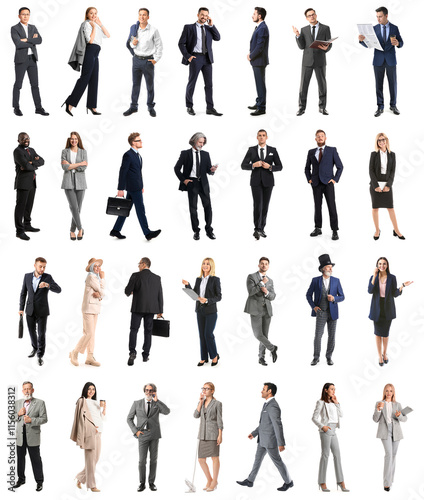 Set of many business people...