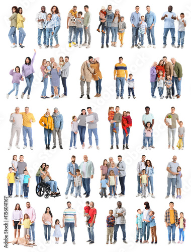 Set of happy families on wh...