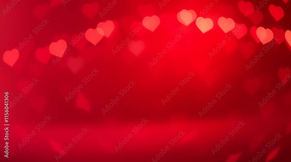 This vibrant red bokeh background features numerous blurred heart shapes, creating a romantic and festive atmosphere perfect for Valentine's Day This vibrant red bokeh background features numerous blurred heart shapes, creating a romantic and festive atmosphere perfect for Valentine's Day