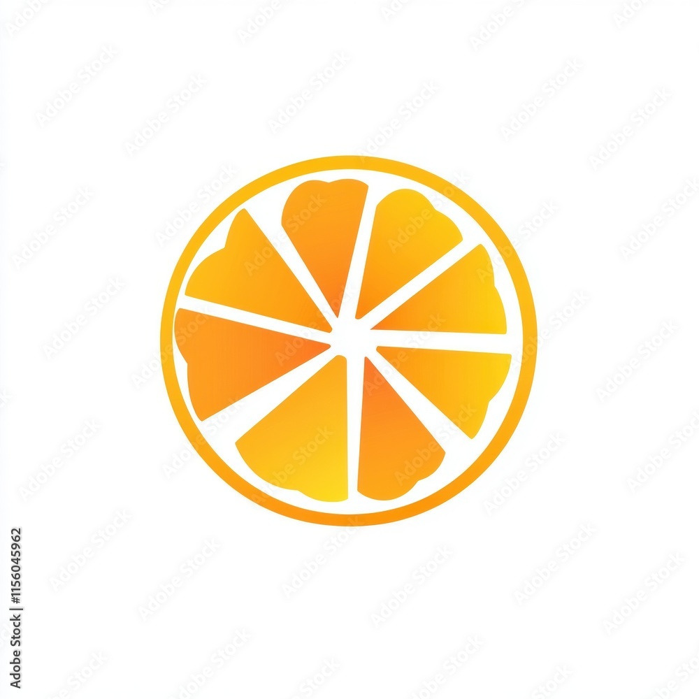 Minimalistic circular logo of a tangerine slice with vibrant orange hues and clean geometric sections, symbolizing freshness and simplicity Minimalistic circular logo of a tangerine slice with vibrant orange hues and clean geometric sections, symbolizing freshness and simplicity
