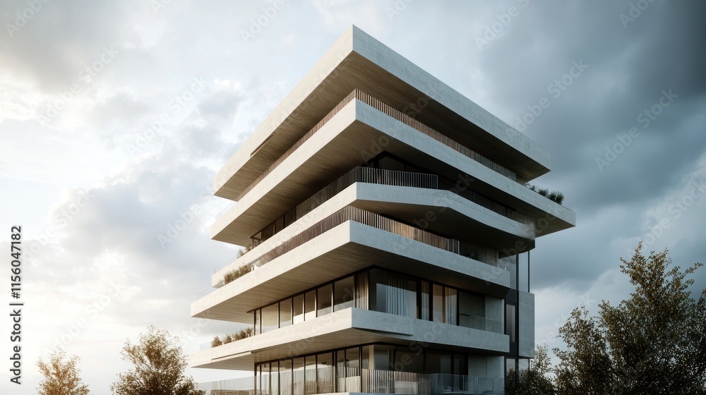 Modern Architectural Design: Sleek Concrete Apartment Building Modern Architectural Design: Sleek Concrete Apartment Building