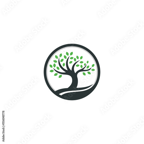 green tree icon vector illustration