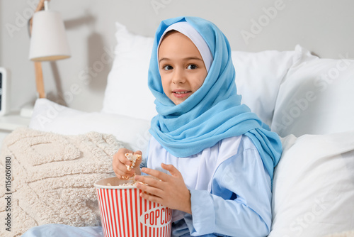 Little Muslim girl in hijab...