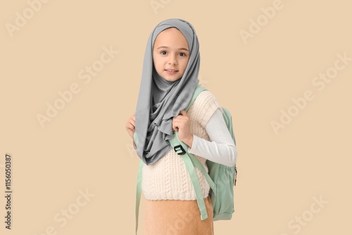 Little Muslim girl in hijab...