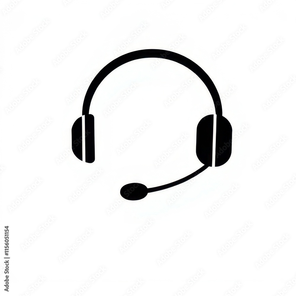 headset icon on white background
