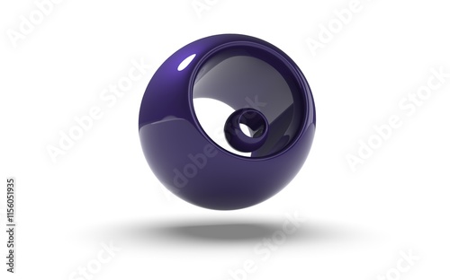 Blue futuristic 3d rendering abstract spherical orb, modern graphic design element
