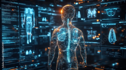 Wallpaper Mural Advanced AI Analyzing Digital Human Anatomy in a Futuristic Medical Lab Torontodigital.ca