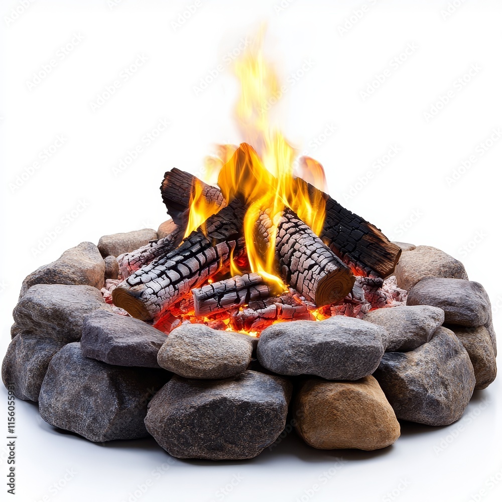 Campfire Flame Isolated on a White Background: Outdoor Camping, Wilderness Survival, Bonfire, and Adventure Gear Campfire Flame Isolated on a White Background: Outdoor Camping, Wilderness Survival, Bonfire, and Adventure Gear