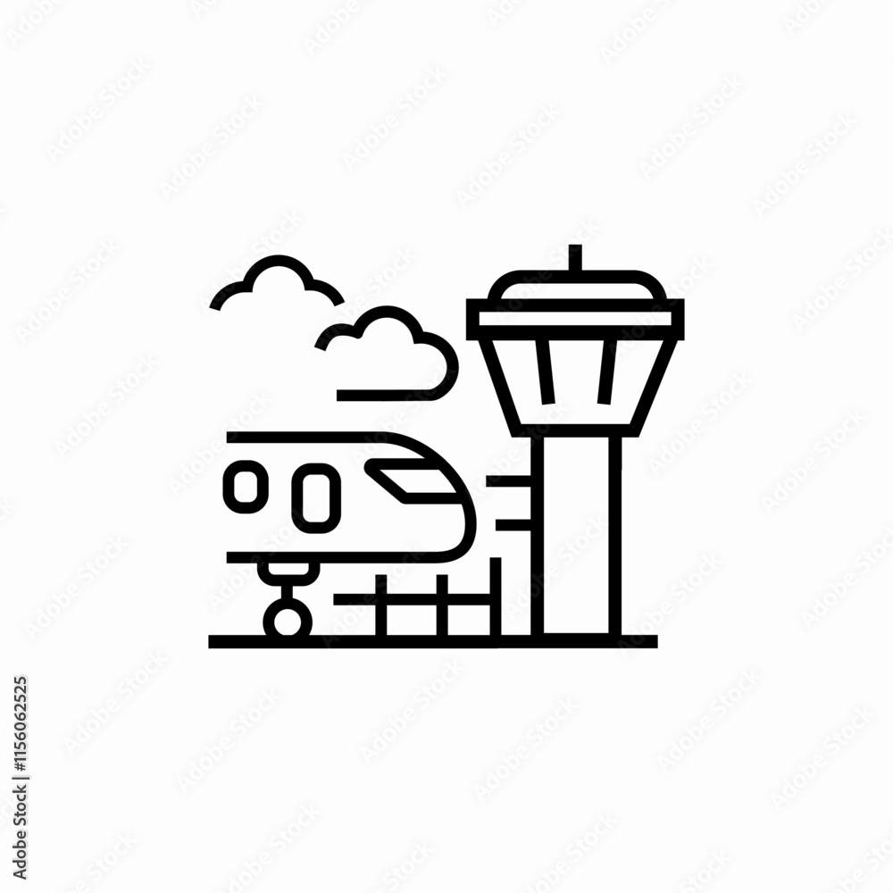 airport plane landed icon sign vector airport plane landed icon sign vector