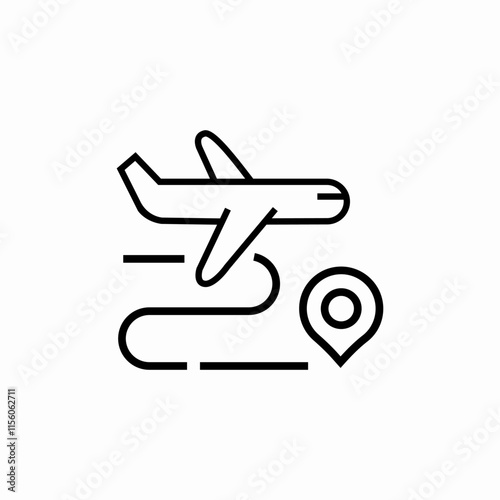flight destination plane icon sign vector