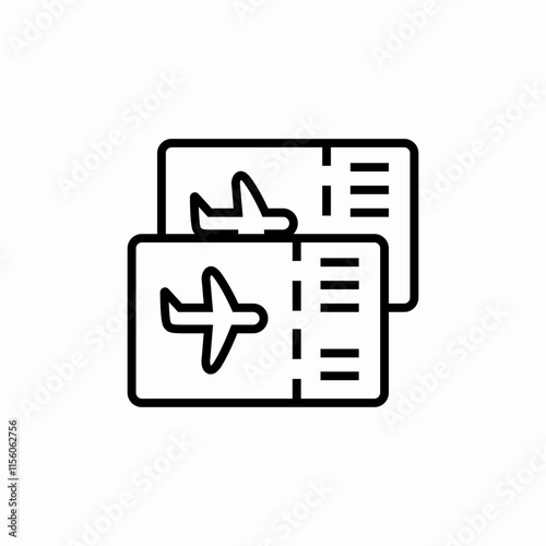 flight tickets icon sign vector