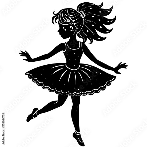 Black and White Ballerina Dancing Under Stars