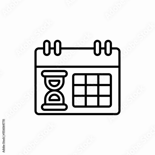 hourglass calendar icon sign vector