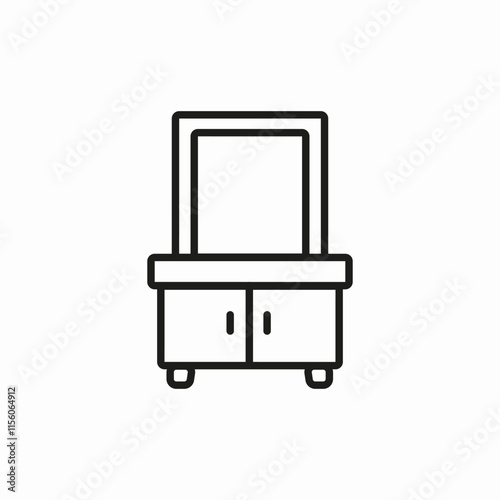 makeup desk icon sign vector