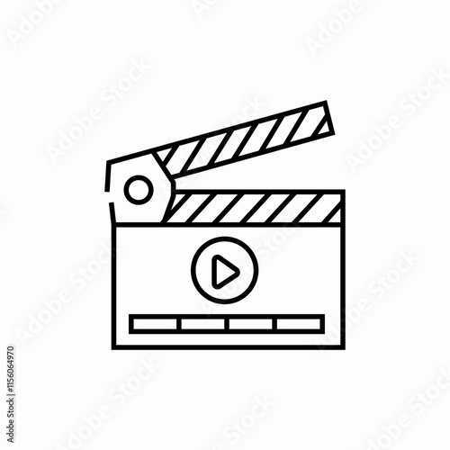 movie clapper icon sign vector