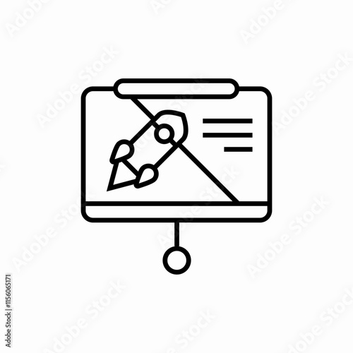project launch presentation icon sign vector