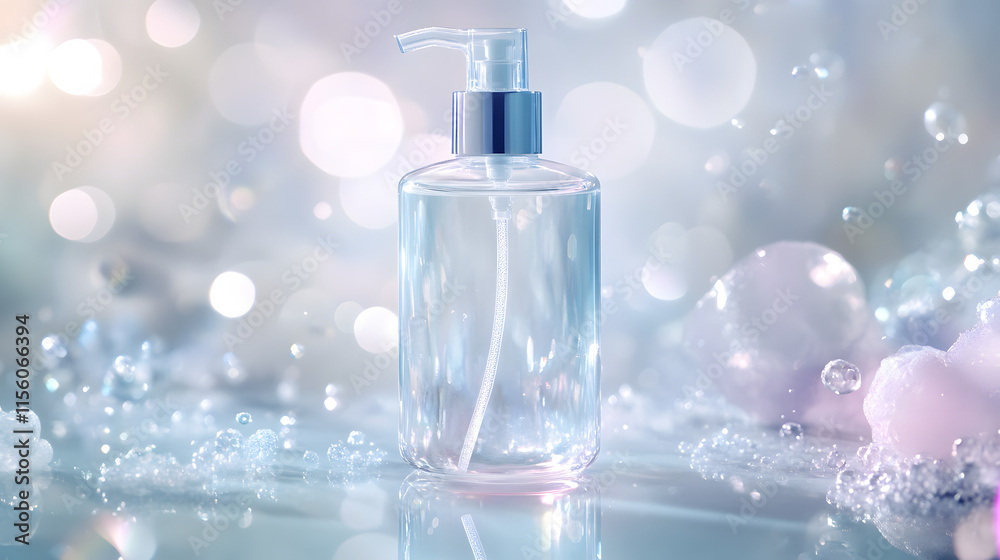 Pump-Top Hand Sanitizer Bottle with Reflective Base Pump-Top Hand Sanitizer Bottle with Reflective Base