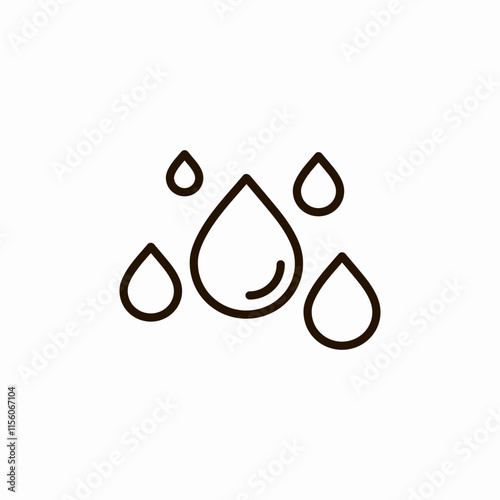 wet drops icon sign vector