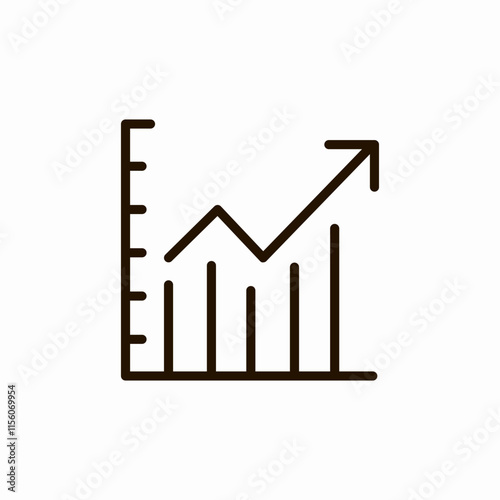 chart growth ascending icon sign vector