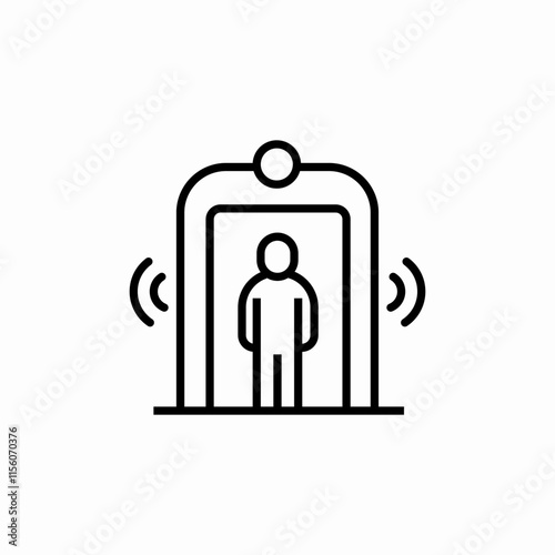 x ray gate icon sign vector