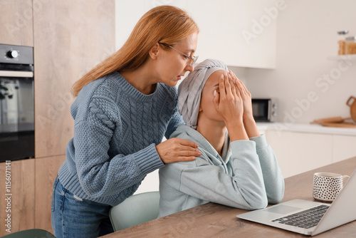 Crying young woman after ch...