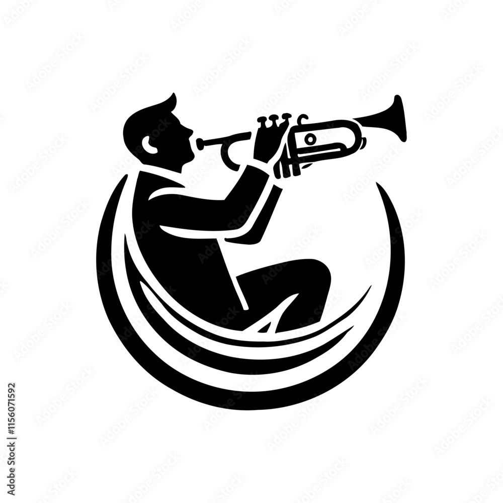 Man Playing Trumpet logo