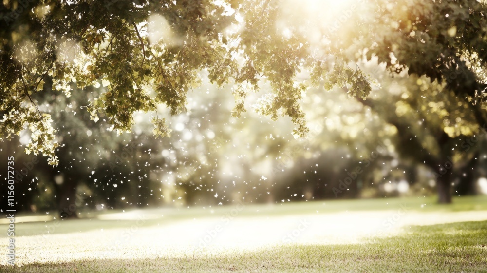 Naklejka premium Soft Light in Natural Park with Positive Expressions