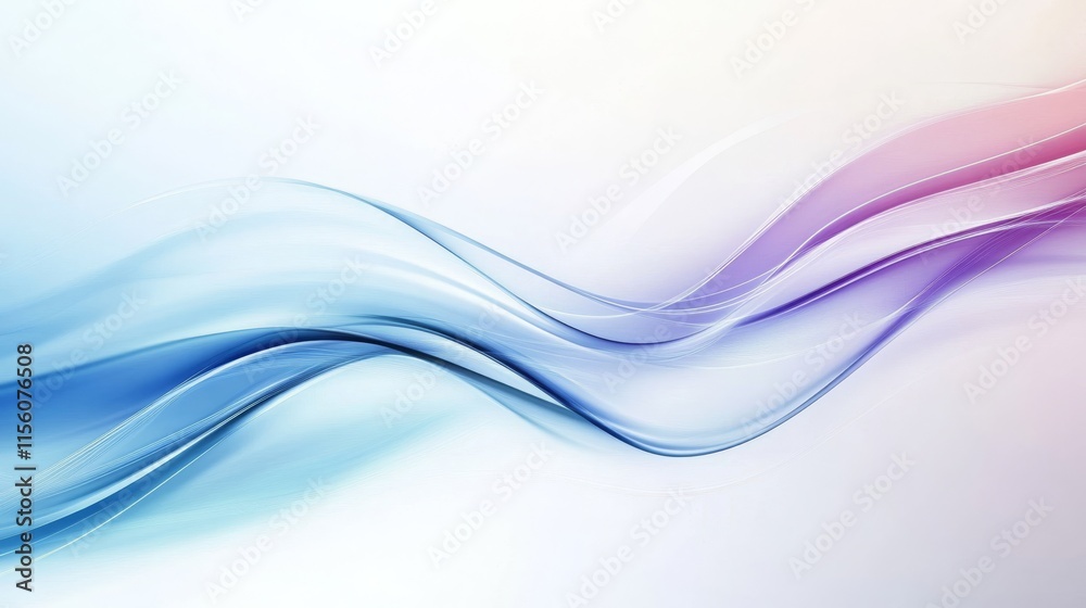 Abstract flowing blue and purple waves on light background Abstract flowing blue and purple waves on light background