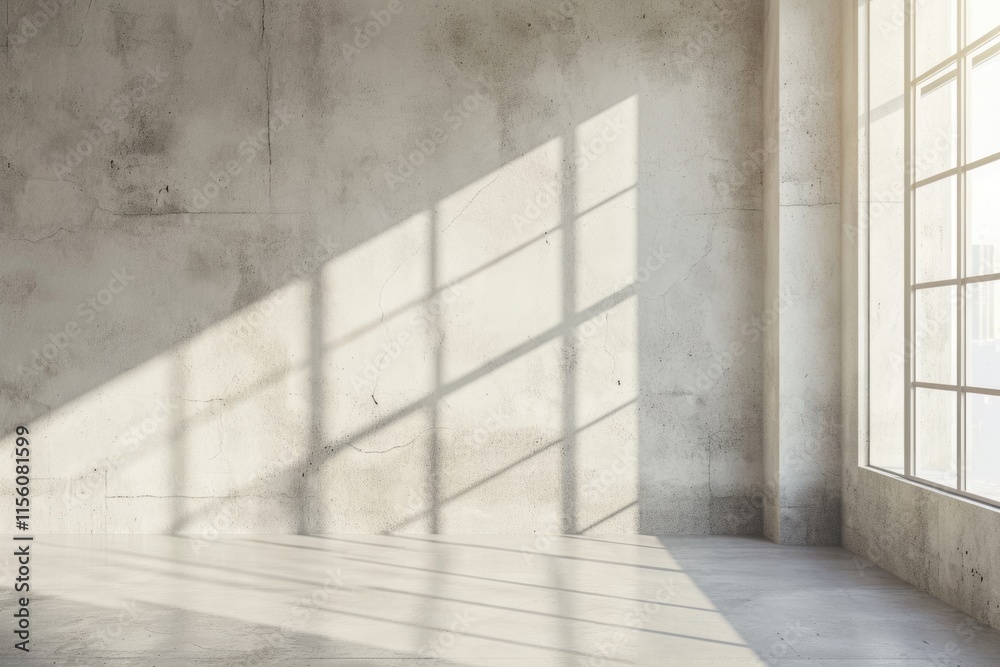 Blank Canvas: Spacious Room with Wooden Floor and Concrete Wall Blank Canvas: Spacious Room with Wooden Floor and Concrete Wall
