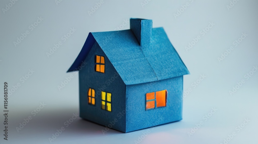 Blue Cardboard Home: A Simple Still Life Craft Blue Cardboard Home: A Simple Still Life Craft