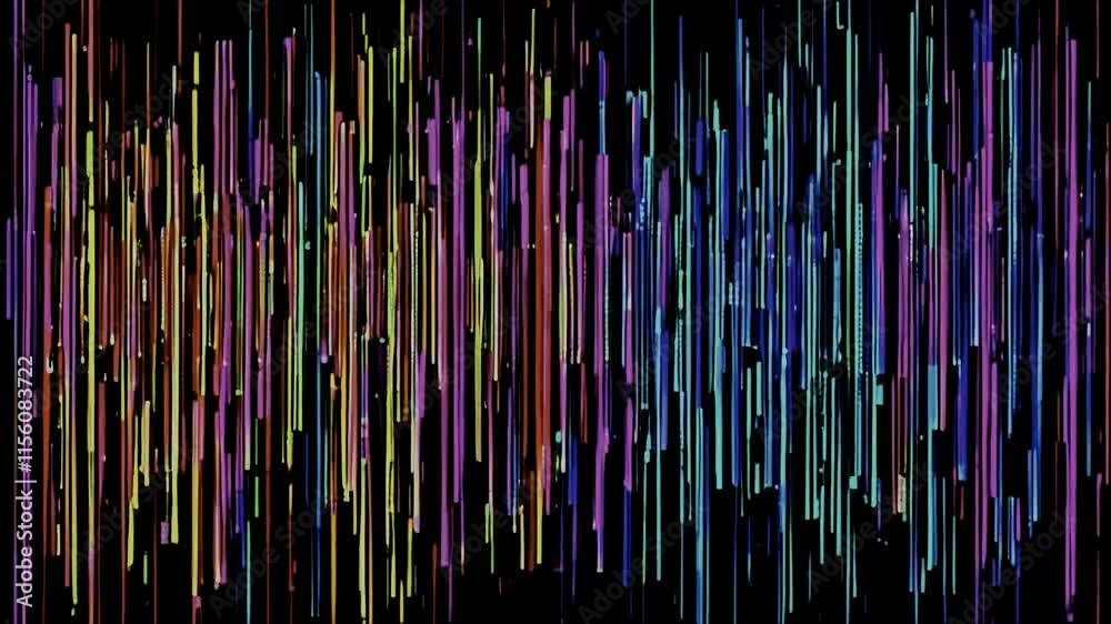 Abstract colorful vertical lines on black background. Abstract colorful vertical lines on black background.