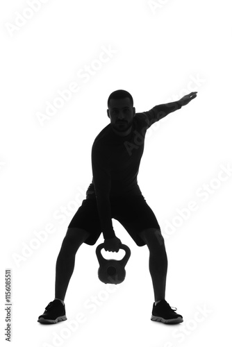 Silhouette of sporty man tr...