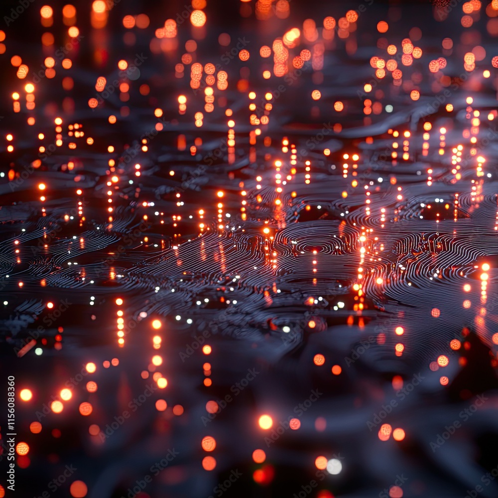 Obraz premium A computer generated image of a glowing, starry sky