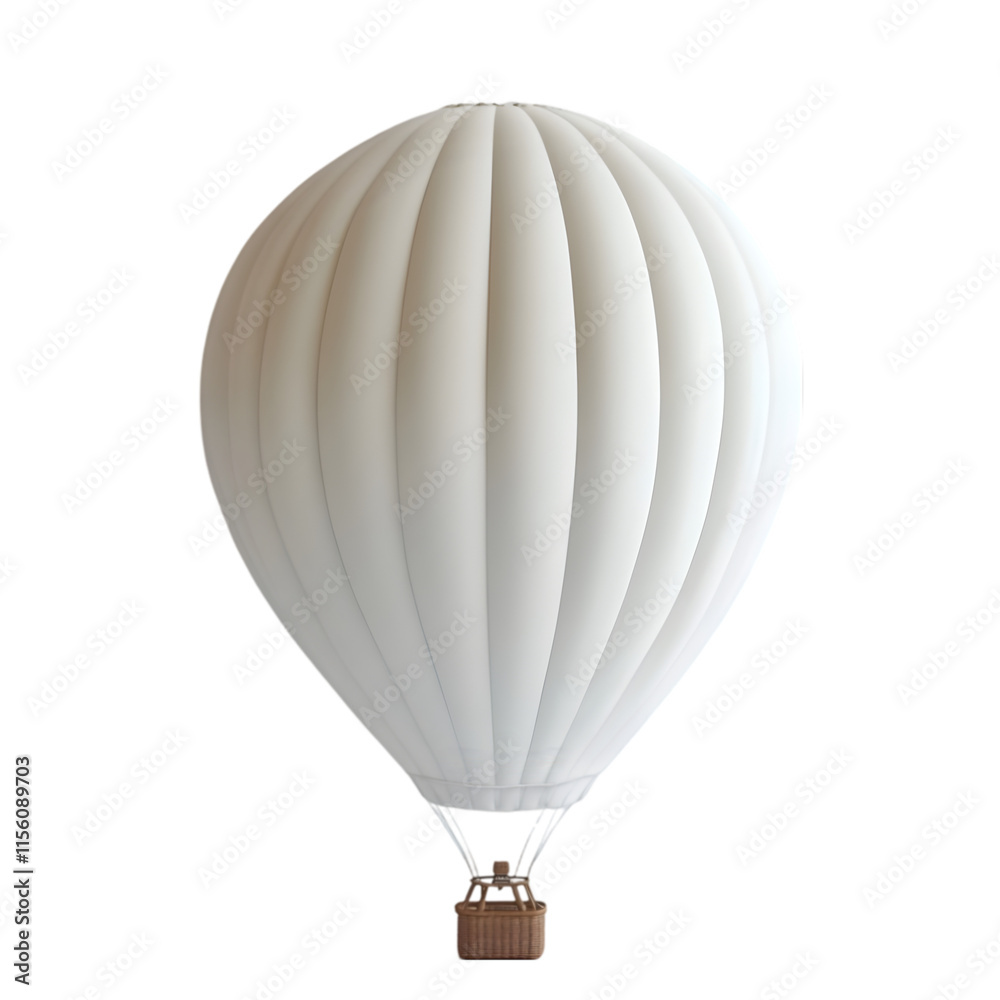 Fototapeta premium White Hot Air Balloon Travel Adventure Flight Sky Balloon Festival Gondola Trans