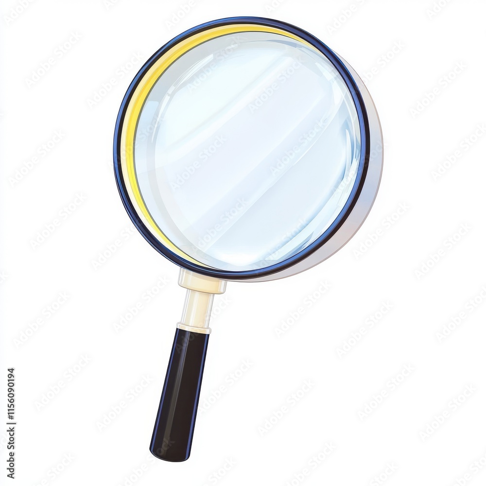 A colorful magnifying glass with a blue and yellow rim, symbolizing curiosity and investigation. A colorful magnifying glass with a blue and yellow rim, symbolizing curiosity and investigation.