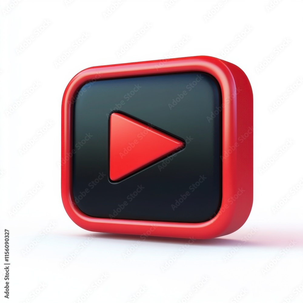 A sleek red and black play button symbol resembling a popular video platform icon. A sleek red and black play button symbol resembling a popular video platform icon.
