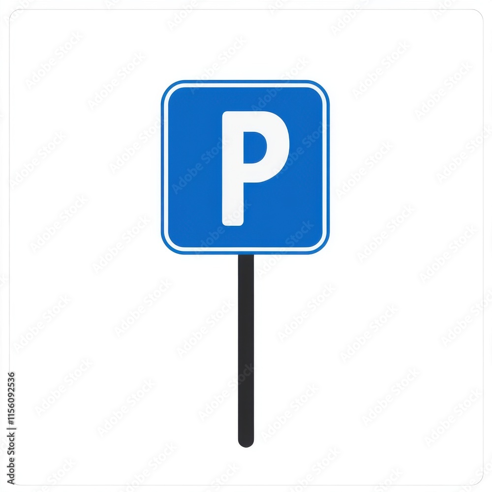 A clear blue parking sign indicating designated parking areas. A clear blue parking sign indicating designated parking areas.